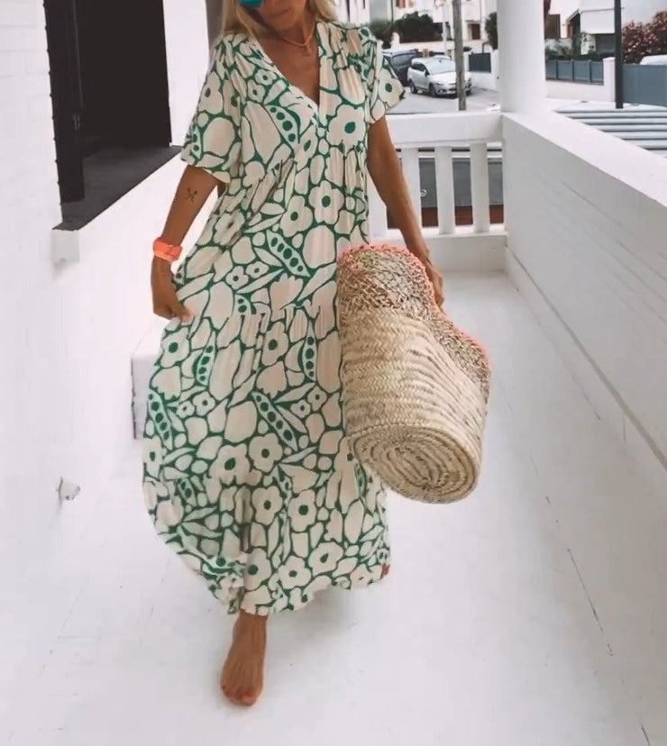 🔥BIGGEST SALE - 49% OFF🔥🔥Summer New Short-sleeved Printed Dress