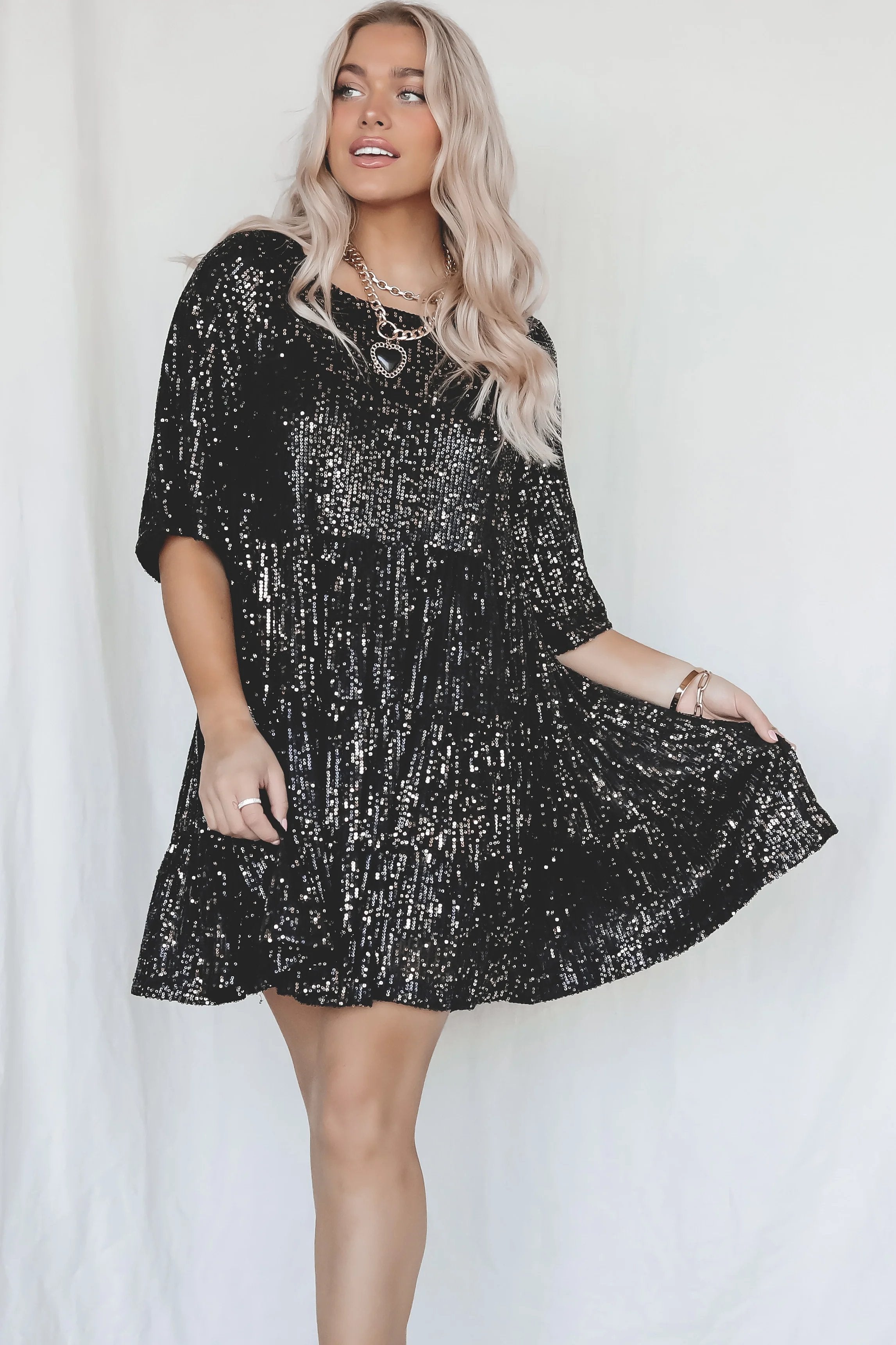 ✨Sequin Baby Doll Dress❤️