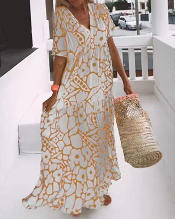 🔥BIGGEST SALE - 49% OFF🔥🔥Summer New Short-sleeved Printed Dress