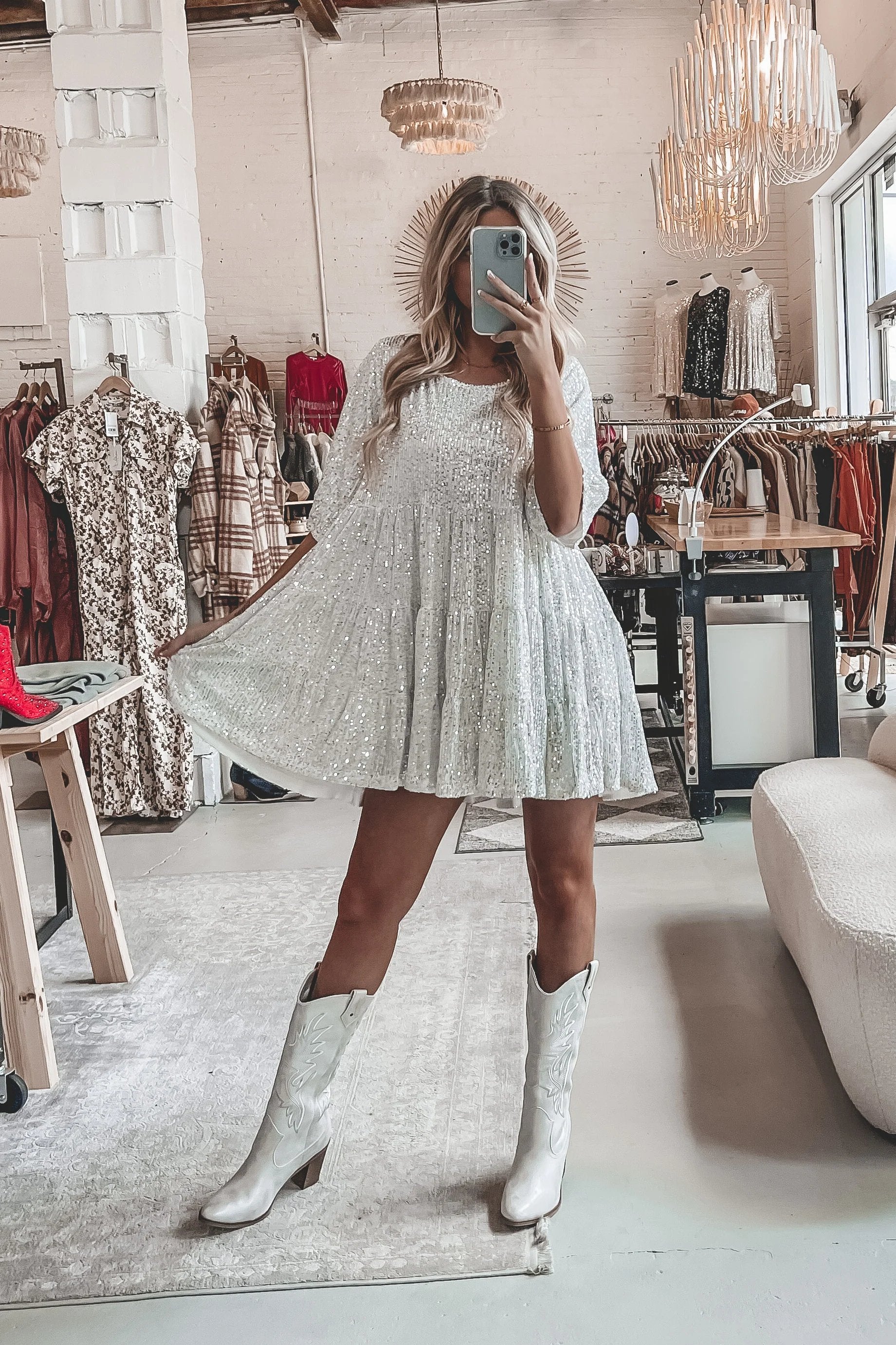 ✨Sequin Baby Doll Dress❤️