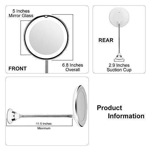 🔥360° Flexible Light Up 10X Magnification Makeup Mirror