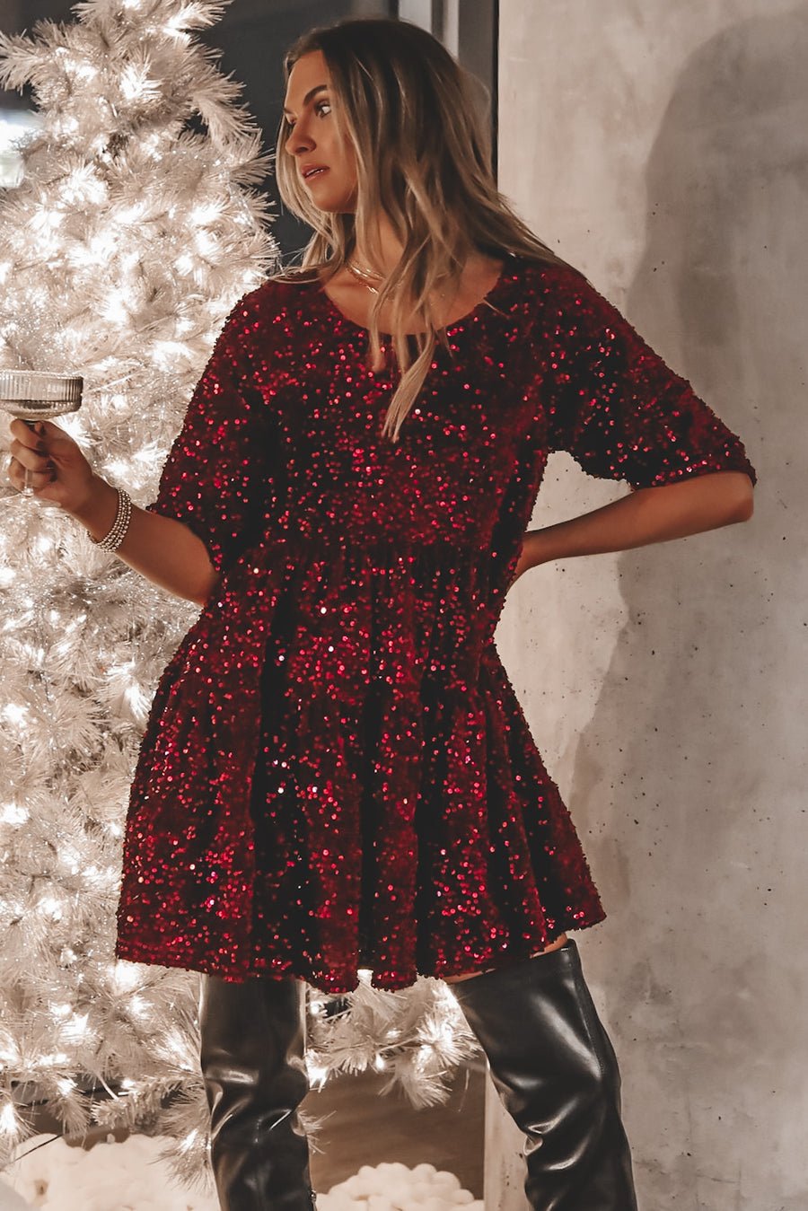 ✨Sequin Baby Doll Dress❤️