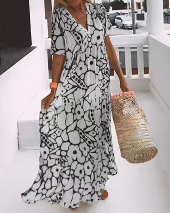 🔥BIGGEST SALE - 49% OFF🔥🔥Summer New Short-sleeved Printed Dress