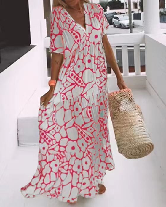 🔥BIGGEST SALE - 49% OFF🔥🔥Summer New Short-sleeved Printed Dress